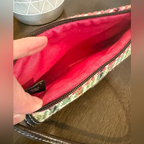 Vintage Coach Tattersall Houndstooth Wool Tweed Wristlet - Picture 5 of 6